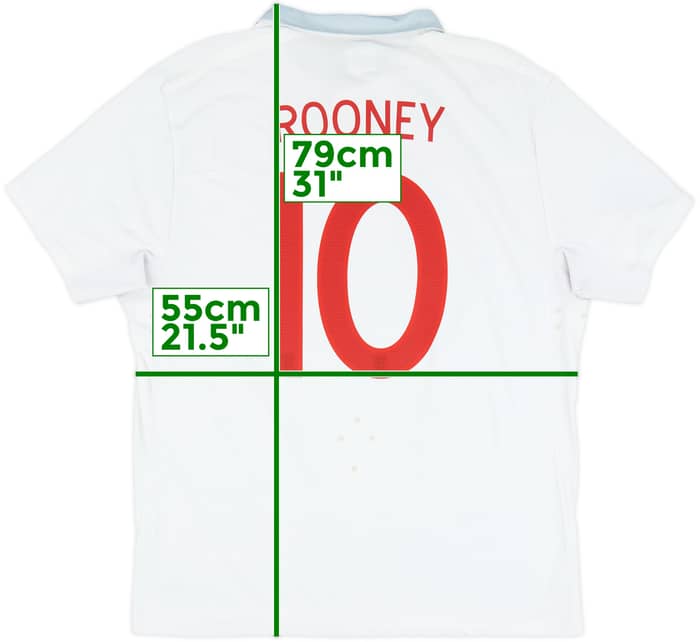 2009-10 England Home Shirt Rooney #10 - 5/10 - (XXL)