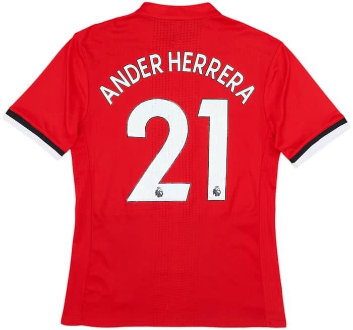 2017-18 Manchester United Player Issue Home Shirt Ander Herrera #21 - 5/10 - (S)