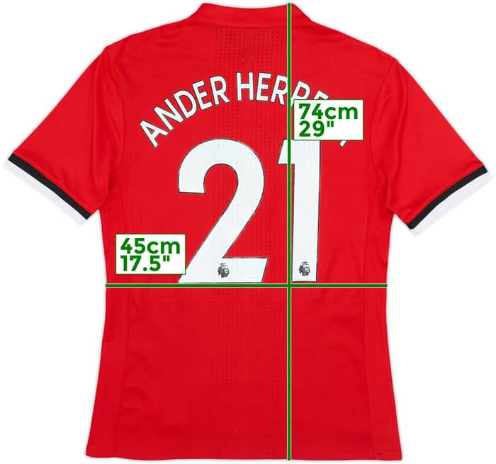 2017-18 Manchester United Player Issue Home Shirt Ander Herrera #21 - 5/10 - (S)