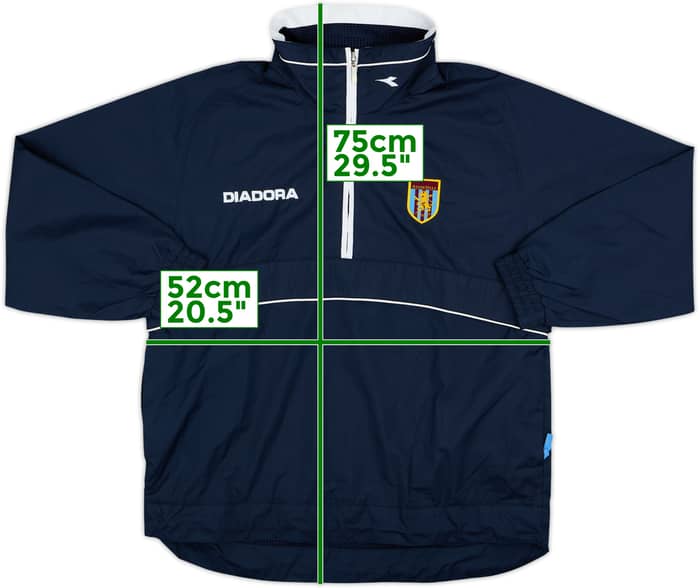 2000-01 Aston Villa Diadora 1/4 Zip Drill Top - 8/10 - (L.Boys)