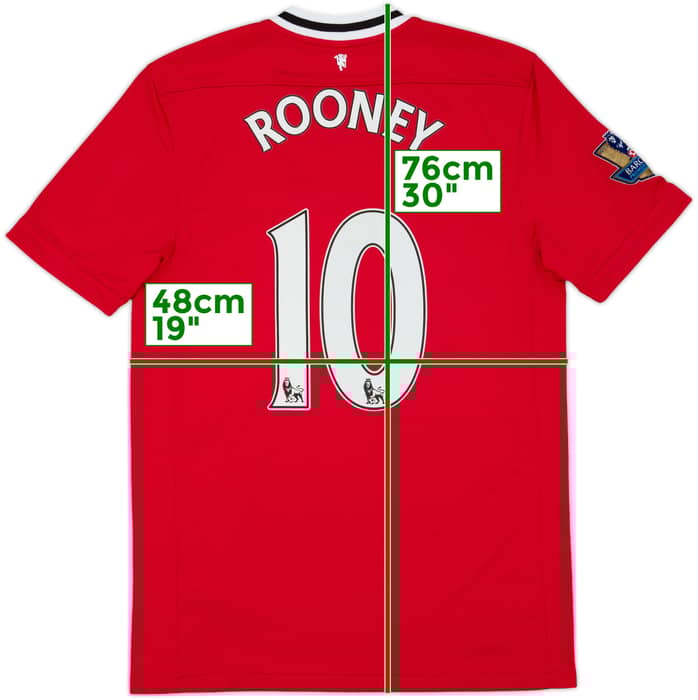 2011-12 Manchester United Home Shirt Rooney #10 - 6/10 - (M)
