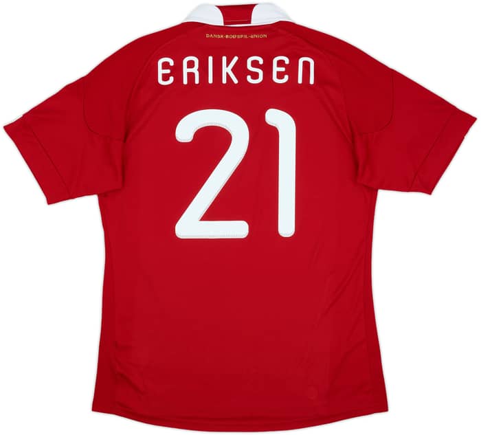 2010-11 Denmark Home Shirt Eriksen #21 - 8/10 - (L)