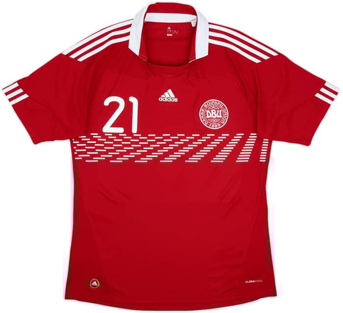 2010-11 Denmark Home Shirt Eriksen #21 - 8/10 - (L)