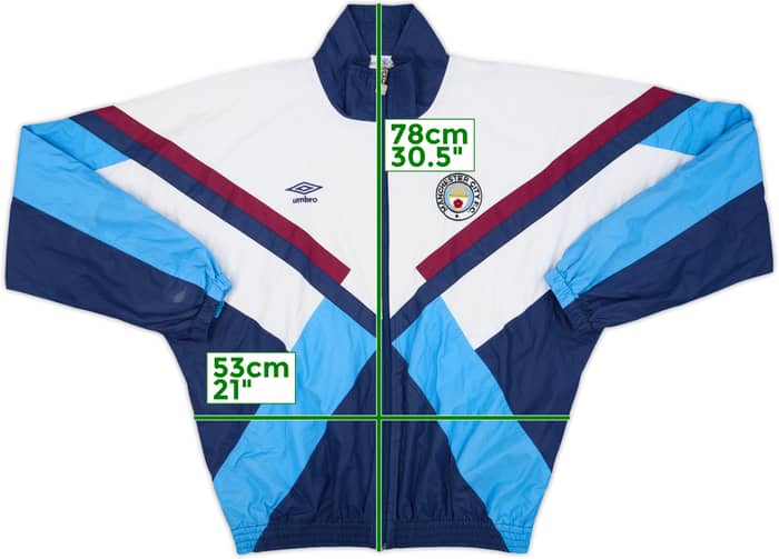 1989-91 Manchester City Umbro Track Jacket - 8/10 - (L)