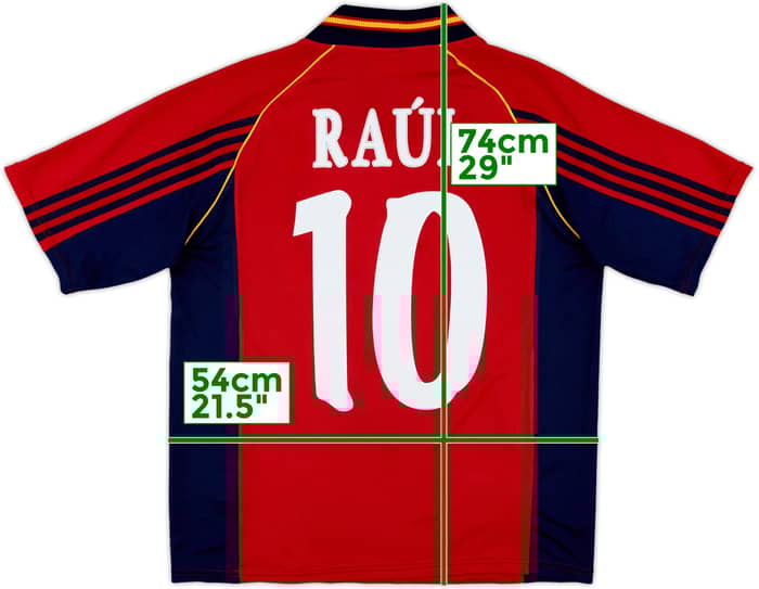 1998-99 Spain Home Shirt Raul #10 - 8/10 - (M/L)