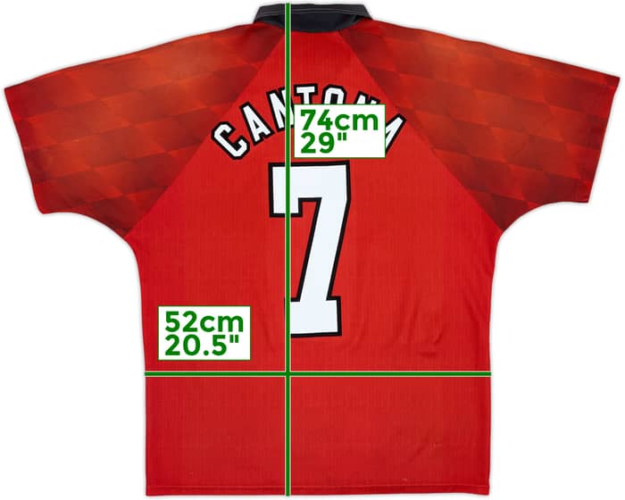 1996-98 Manchester United Home Shirt Cantona #7 - 6/10 - (M)