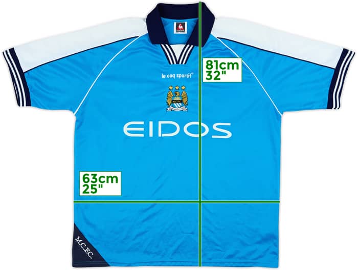 1999-01 Manchester City Home Shirt Kennedy #34 - 5/10 - (XL)