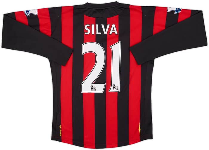 2011-12 Manchester City Away L/S Shirt Silva #21 - 9/10 - (XS)