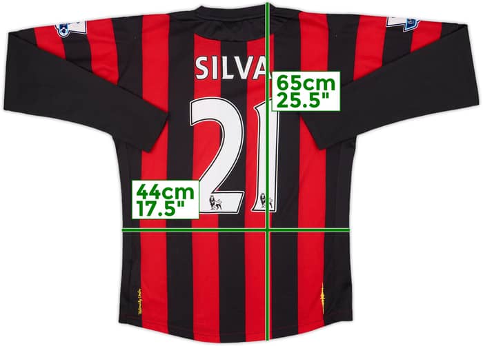 2011-12 Manchester City Away L/S Shirt Silva #21 - 9/10 - (XS)