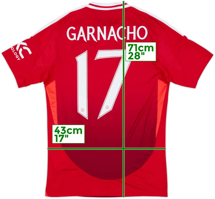 2024-25 Manchester United Home Shirt Garnacho #17 - 10/10 - (S)