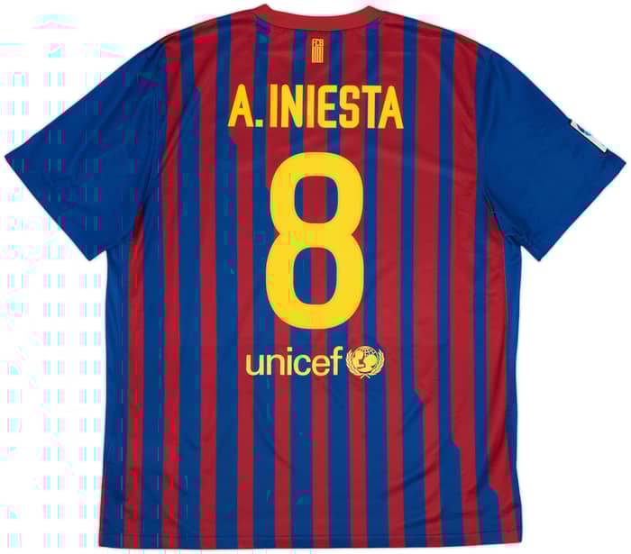 2011-12 Barcelona Home Shirt A.Iniesta #8 - 8/10 - (XL)
