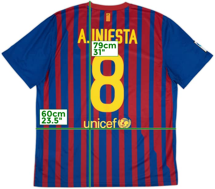 2011-12 Barcelona Home Shirt A.Iniesta #8 - 8/10 - (XL)
