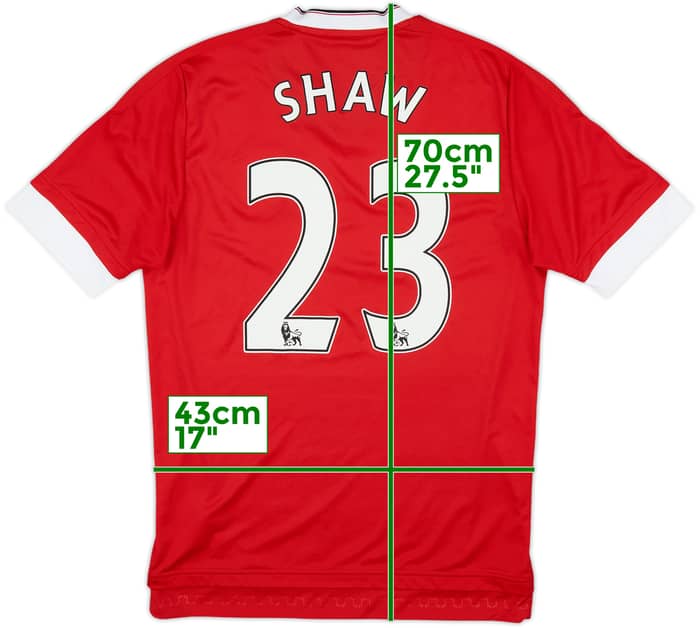 2015-16 Manchester United Home Shirt Shaw #23 - 6/10 - (S)