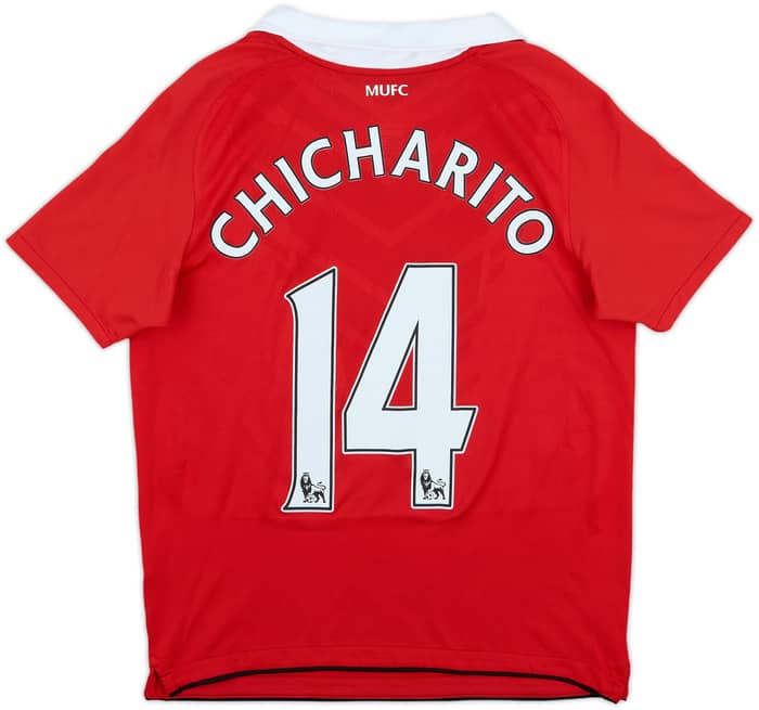 2010-11 Manchester United Home Shirt Chicharito #14 - 7/10 - (L.Boys)