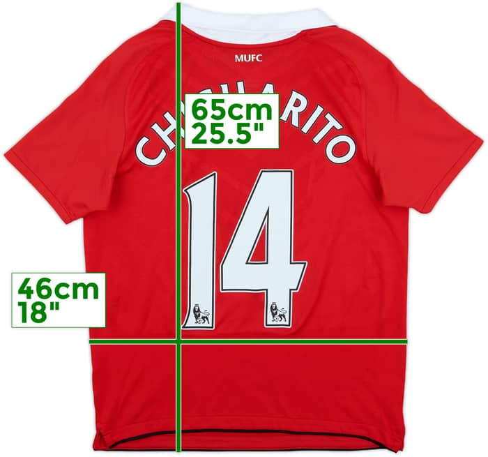 2010-11 Manchester United Home Shirt Chicharito #14 - 7/10 - (L.Boys)