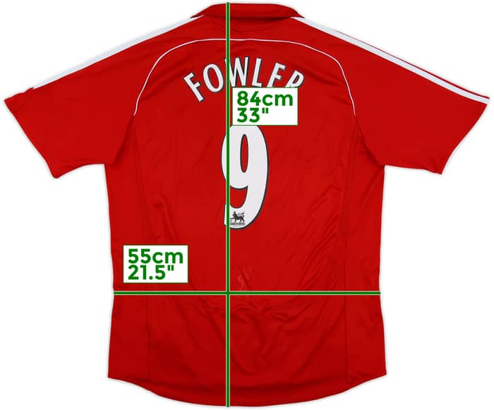 2006-08 Liverpool Home Shirt Fowler #9 - 7/10 - (XL)