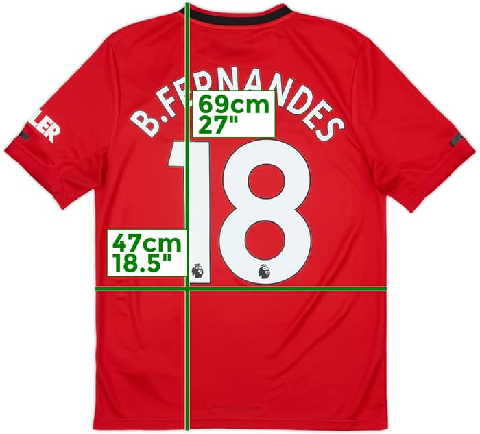 2019-20 Manchester United Home Shirt B.Fernandes #18 - 6/10 - (XL.Boys)