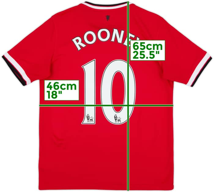 2014-15 Manchester United Home Shirt Rooney #10 - 8/10 - (XL.Boys)