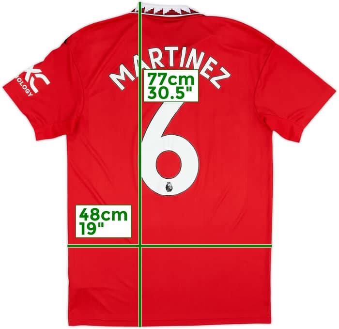 2022-23 Manchester United Home Shirt Martinez #6 - 9/10 - (M)