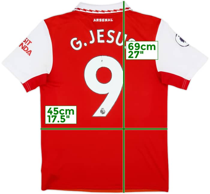 2022-23 Arsenal Home Shirt G.Jesus #9 - 5/10 - (S)