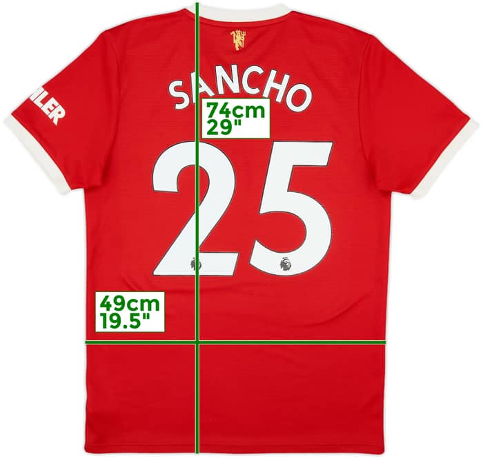 2021-22 Manchester United Home Shirt Sancho #25 - 8/10 - (M)