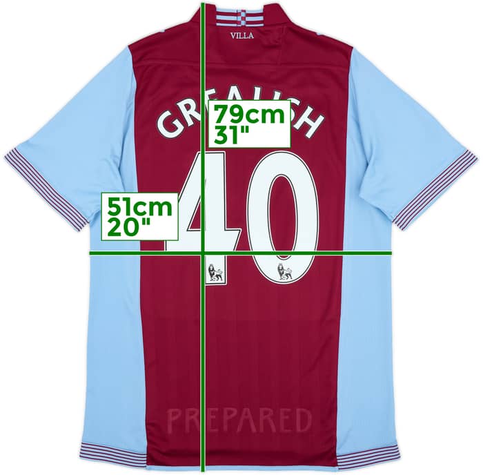 2013-14 Aston Villa Home Shirt Grealish #40 - 6/10 - (M)
