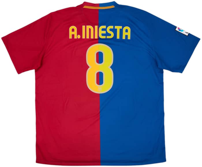 2008-09 Barcelona Home Shirt A.Iniesta #8 - 7/10 - (XXL)