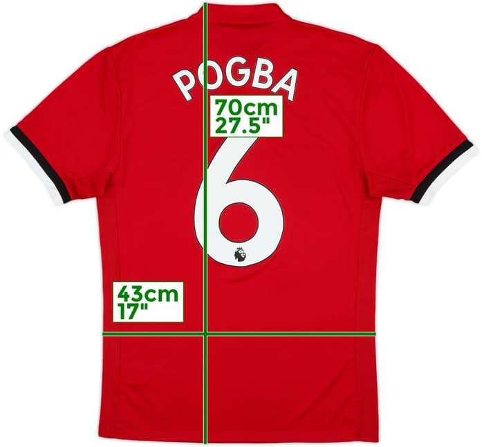 2017-18 Manchester United Home Shirt Pogba #6 - 8/10 - (S)