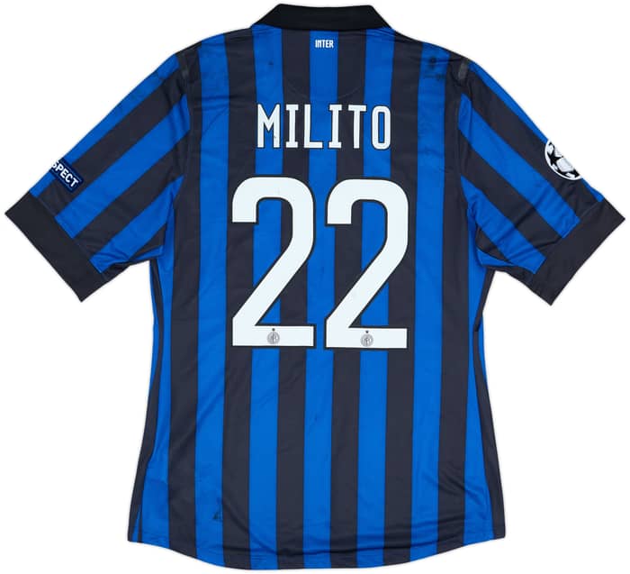 2011-12 Inter Milan Player Issue Home Shirt Milito #22 - 5/10 - (L)