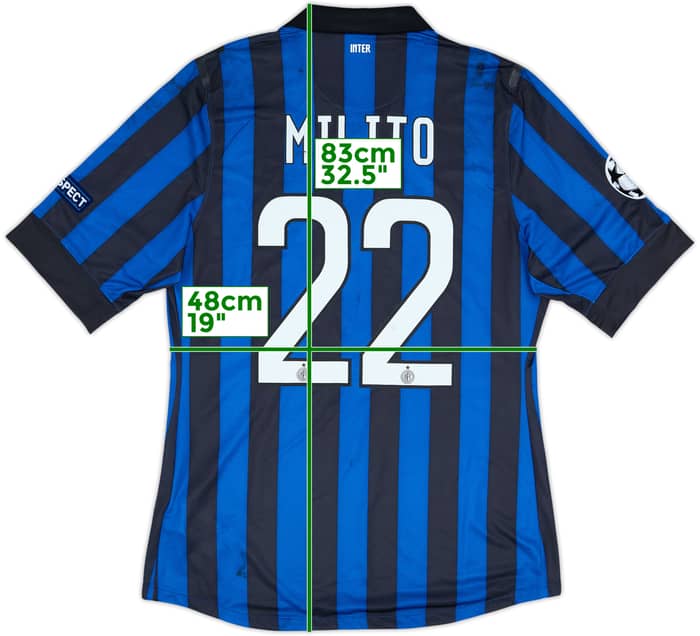 2011-12 Inter Milan Player Issue Home Shirt Milito #22 - 5/10 - (L)