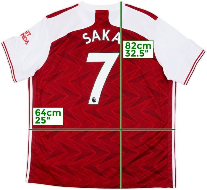 2020-21 Arsenal Home Shirt Saka #7 - 5/10 - (XXL)
