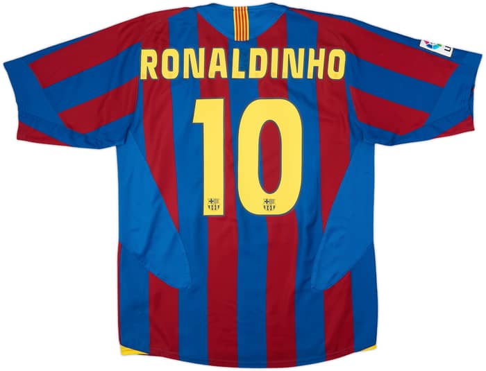 2005-06 Barcelona Home Shirt Ronaldinho #10 - 8/10 - (M)