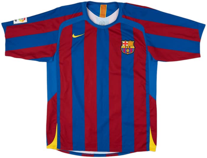 2005-06 Barcelona Home Shirt Ronaldinho #10 - 8/10 - (M)