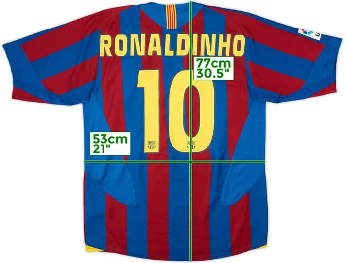 2005-06 Barcelona Home Shirt Ronaldinho #10 - 8/10 - (M)