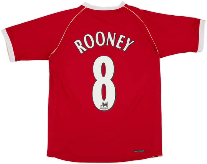 2006-07 Manchester United Home Shirt Rooney #8 - 9/10 - (XL.Boys)