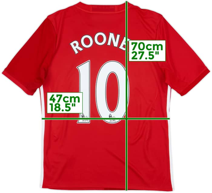 2016-17 Manchester United Home Shirt Rooney #10 - 10/10 - (XL.Boys)