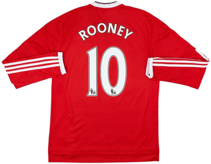 2015-16 Manchester United Home L/S Shirt Rooney #10 - 10/10 - (M)