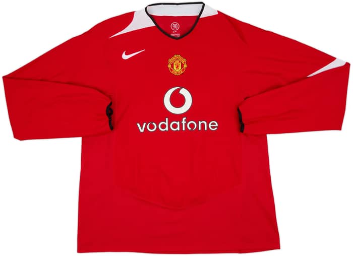 2004-06 Manchester United Home L/S Shirt Keane #16 - 8/10 - (XXL)