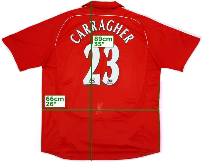 2006-08 Liverpool Home Shirt Carragher #23 - 6/10 - (XXL)