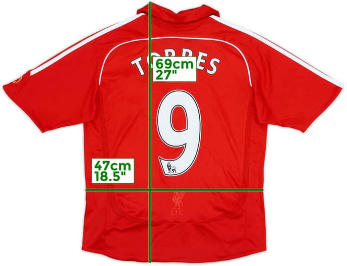 2006-08 Liverpool Home Shirt Torres #9 - 8/10 - (L.Boys)