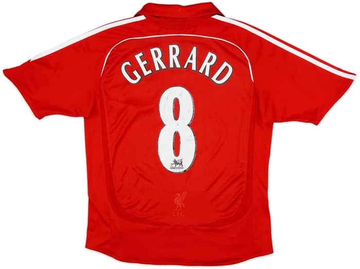 2006-08 Liverpool Home Shirt Gerrard #8 - 6/10 - (L.Boys)