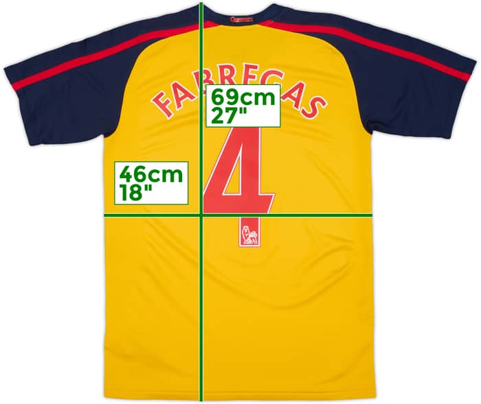 2008-09 Arsenal Away Shirt Fabregas #4 - 8/10 - (XL.Boys)