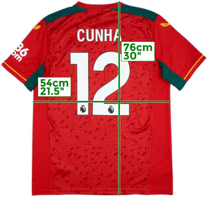 2023-24 Wolves Away Shirt Cunha #12 - 10/10 - (L)
