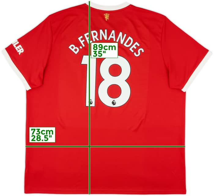 2021-22 Manchester United Home Shirt B.Fernandes #18 - 8/10 - (3XL)