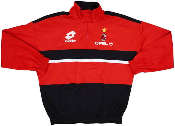 1995-96 AC Milan Lotto 1/4 Zip Training Top - 9/10 - (L)