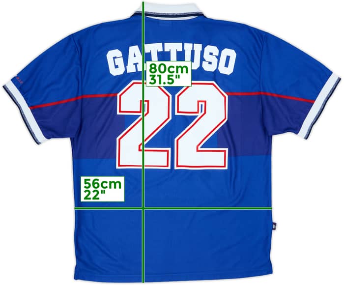 1997-99 Rangers Home Shirt Gattuso #22 - 8/10 - (L)
