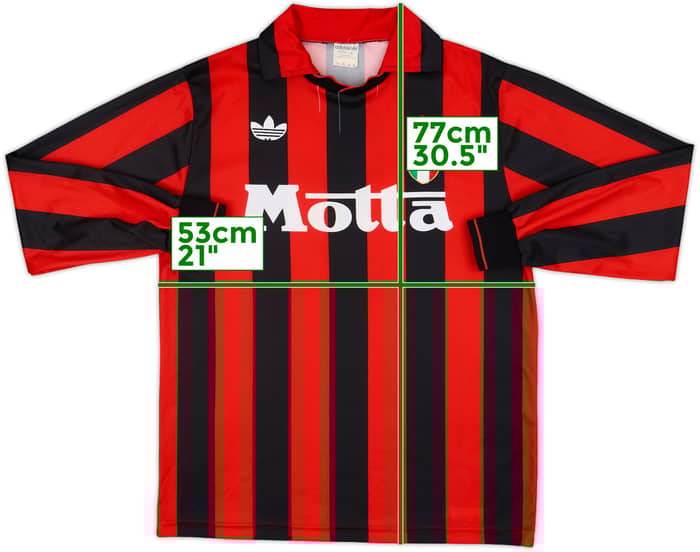 1992-93 AC Milan Home L/S Shirt #7 - 5/10 - (L)