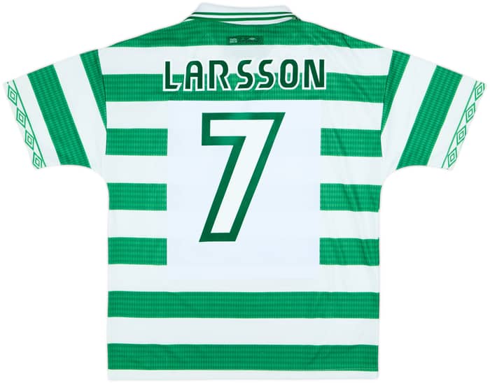 1997-99 Celtic Home Shirt Larsson #7 - 8/10 - (M)