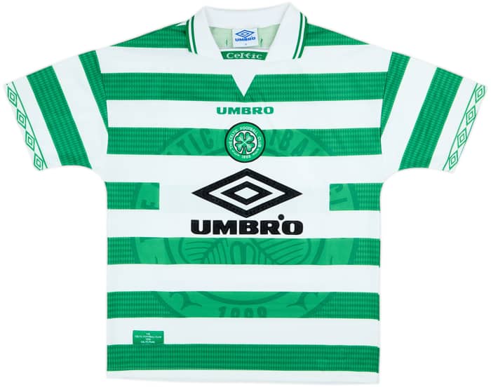 1997-99 Celtic Home Shirt Larsson #7 - 8/10 - (M)