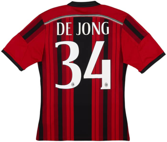 2014-15 AC Milan Home Shirt De Jong #34 - 6/10 - (S)